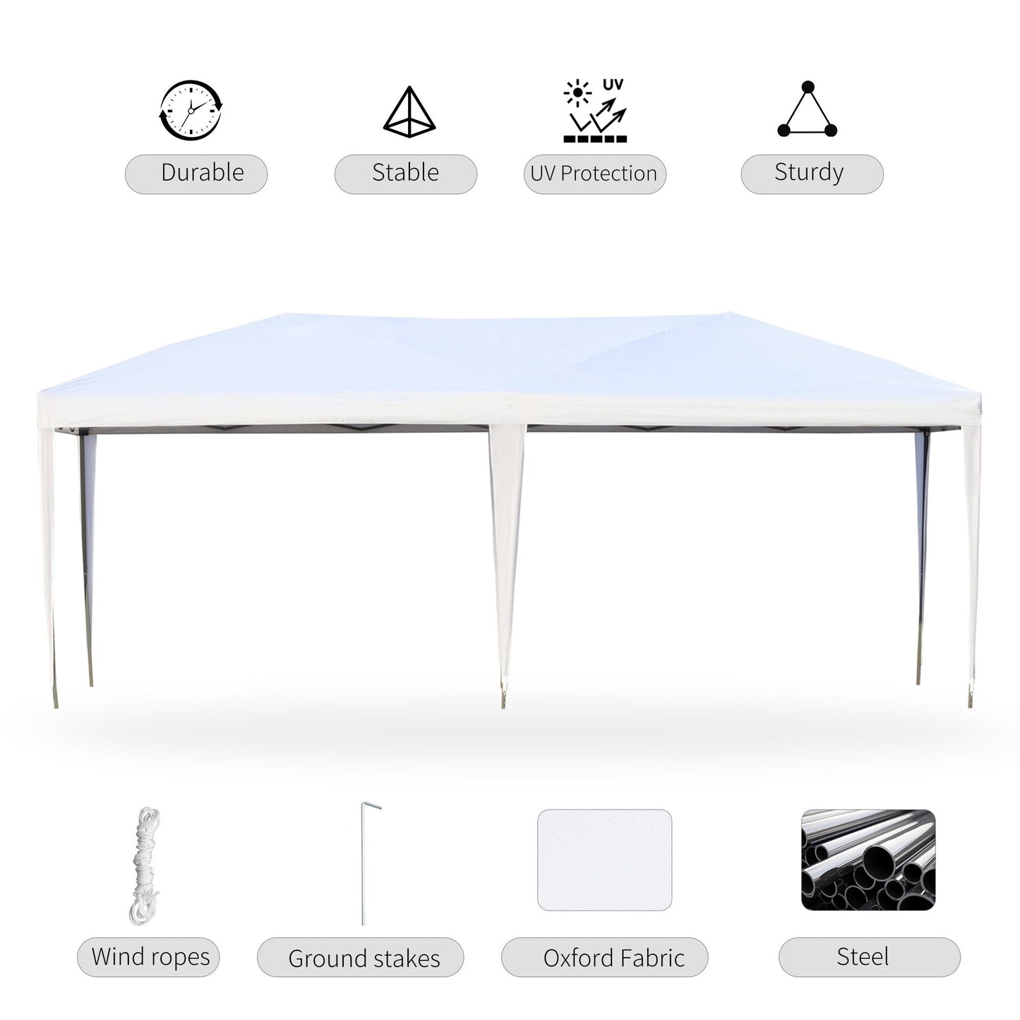 Caravane Pop-up Outsunny robuste avec cadre solide, toit pare-UV, sac de transport pour patio, jardin, plage, arrière-cour
