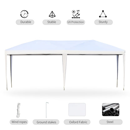 Caravane Pop-up Outsunny robuste avec cadre solide, toit pare-UV, sac de transport pour patio, jardin, plage, arrière-cour