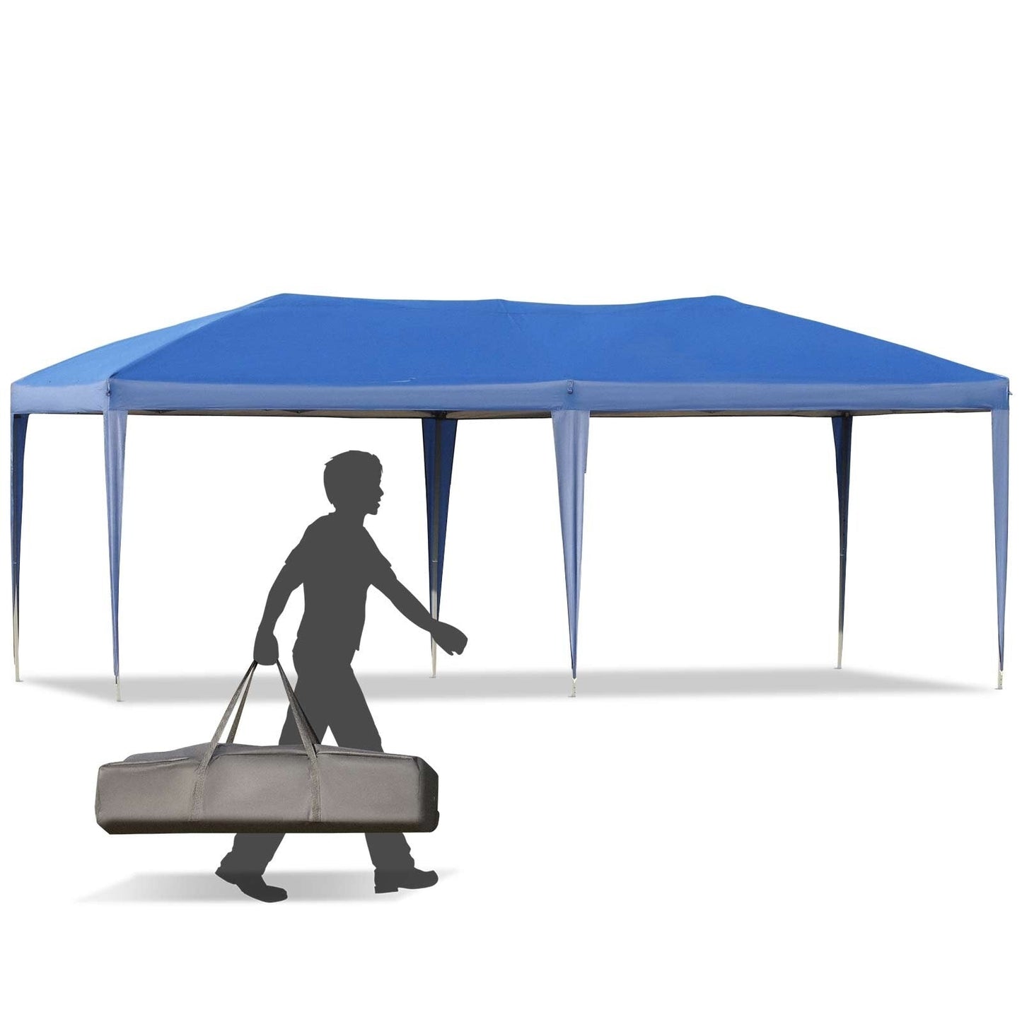 Caravane Pop-up Outsunny robuste avec cadre solide, toit pare-UV, sac de transport pour patio, jardin, plage, arrière-cour