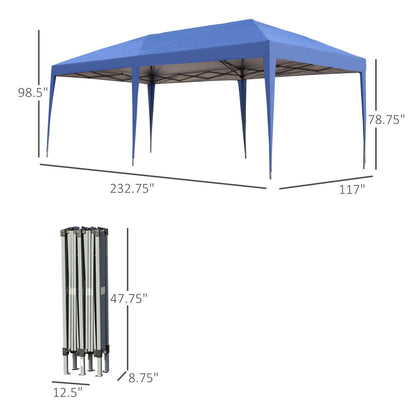 Caravane Pop-up Outsunny robuste avec cadre solide, toit pare-UV, sac de transport pour patio, jardin, plage, arrière-cour