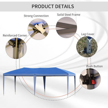 Caravane Pop-up Outsunny robuste avec cadre solide, toit pare-UV, sac de transport pour patio, jardin, plage, arrière-cour