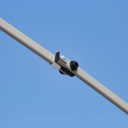 Outsunny Tente instantanée pliable avec auvent pare-soleil à ouverture rapide, 3,6 m x 3,6 m, avec moustiquaire latérale et hauteur réglable sur 3 niveaux.