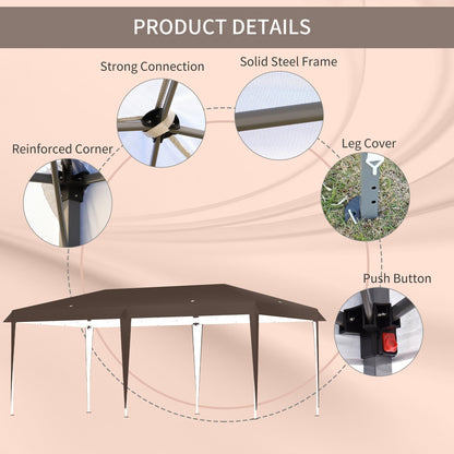 Caravane Pop-up Outsunny robuste avec cadre solide, toit pare-UV, sac de transport pour patio, jardin, plage, arrière-cour