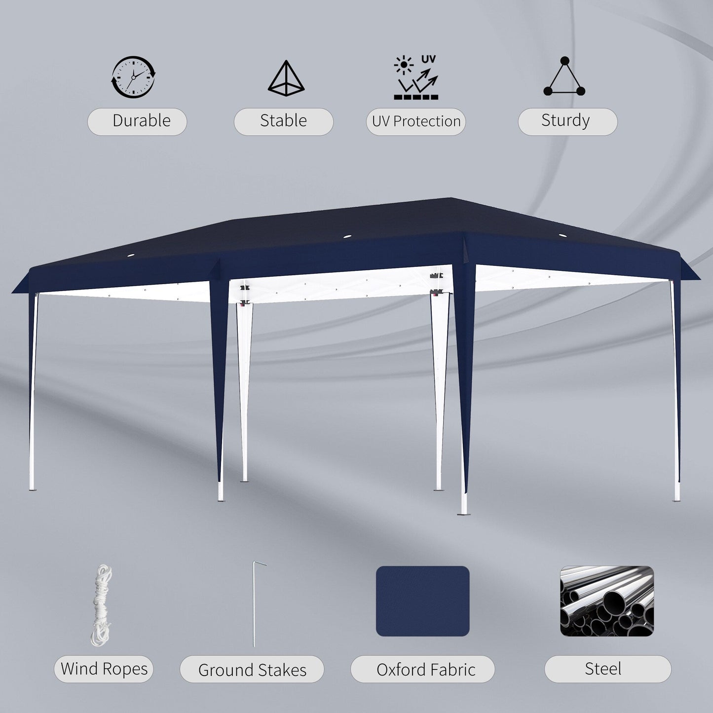 Caravane Pop-up Outsunny robuste avec cadre solide, toit pare-UV, sac de transport pour patio, jardin, plage, arrière-cour