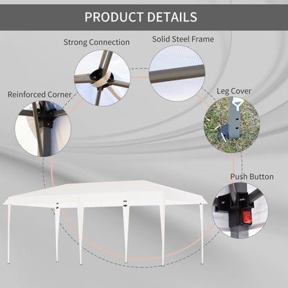 Caravane Pop-up Outsunny robuste avec cadre solide, toit pare-UV, sac de transport pour patio, jardin, plage, arrière-cour