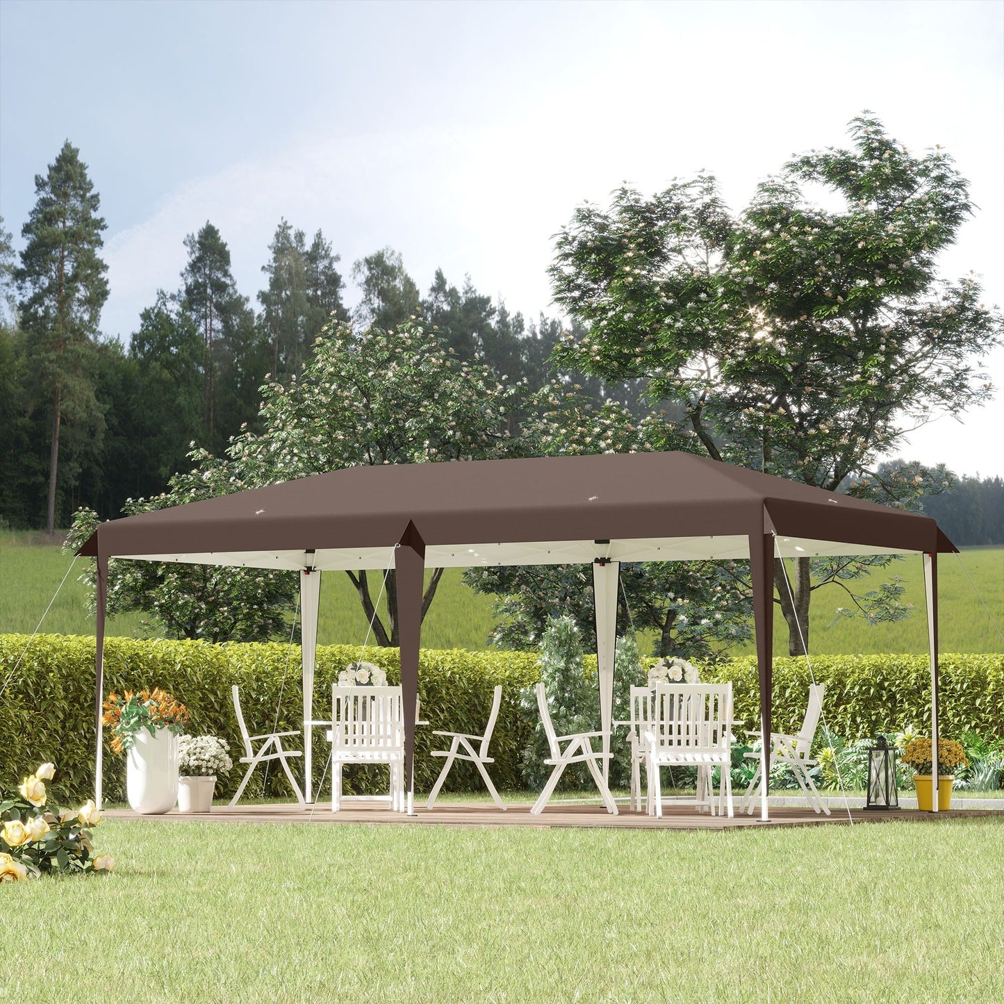 Caravane Pop-up Outsunny robuste avec cadre solide, toit pare-UV, sac de transport pour patio, jardin, plage, arrière-cour