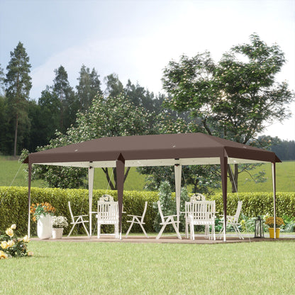 Caravane Pop-up Outsunny robuste avec cadre solide, toit pare-UV, sac de transport pour patio, jardin, plage, arrière-cour