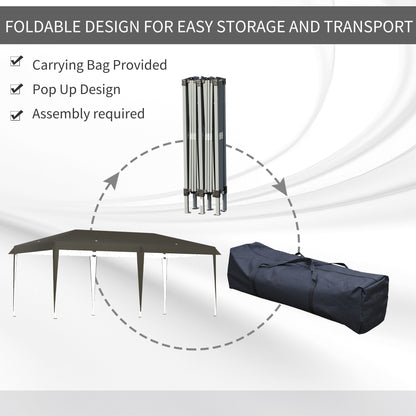 Caravane Pop-up Outsunny robuste avec cadre solide, toit pare-UV, sac de transport pour patio, jardin, plage, arrière-cour