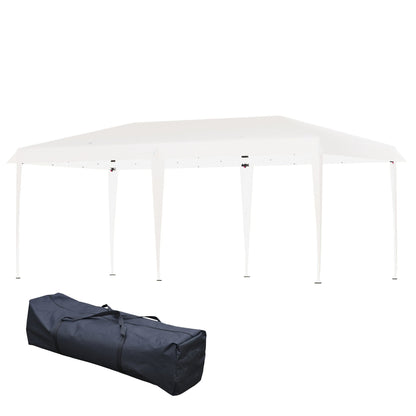 Caravane Pop-up Outsunny robuste avec cadre solide, toit pare-UV, sac de transport pour patio, jardin, plage, arrière-cour