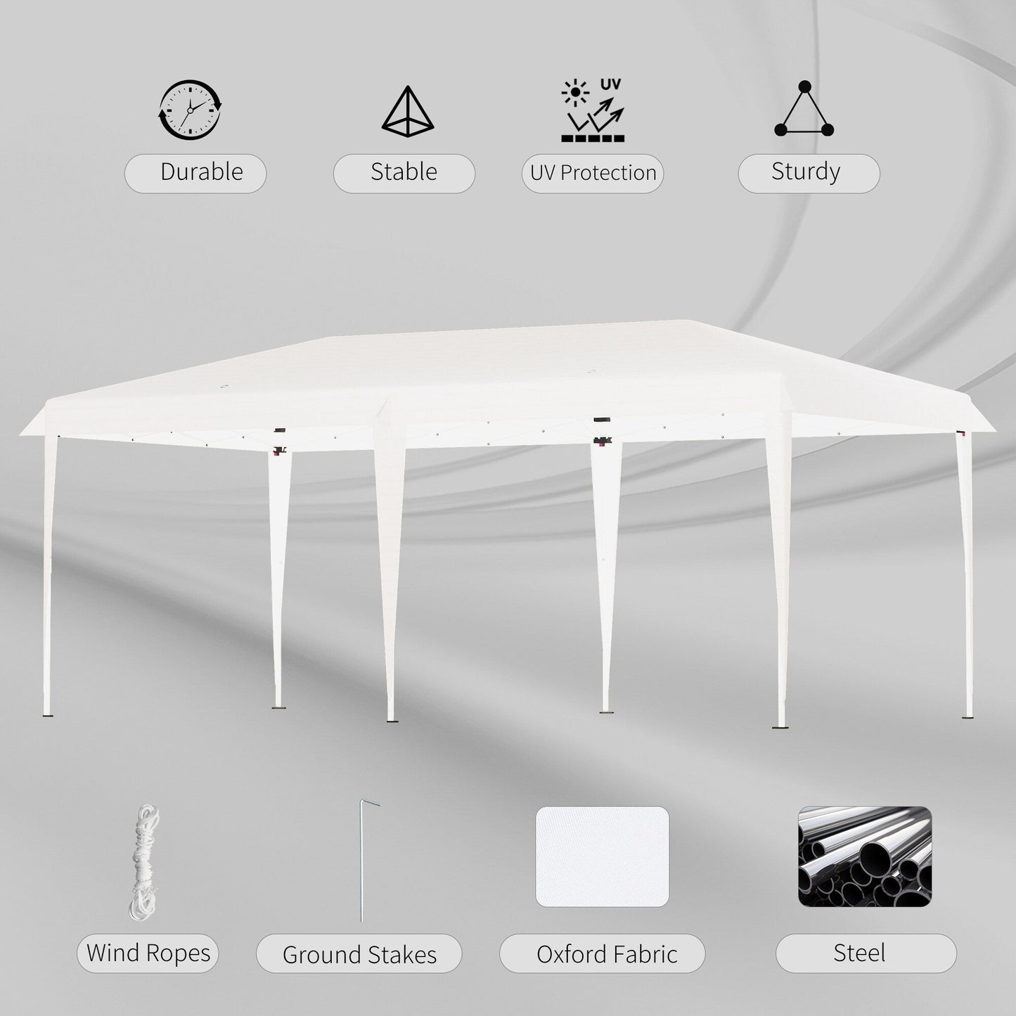 Caravane Pop-up Outsunny robuste avec cadre solide, toit pare-UV, sac de transport pour patio, jardin, plage, arrière-cour