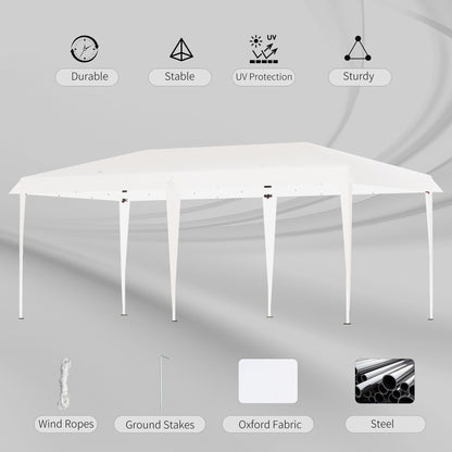 Caravane Pop-up Outsunny robuste avec cadre solide, toit pare-UV, sac de transport pour patio, jardin, plage, arrière-cour