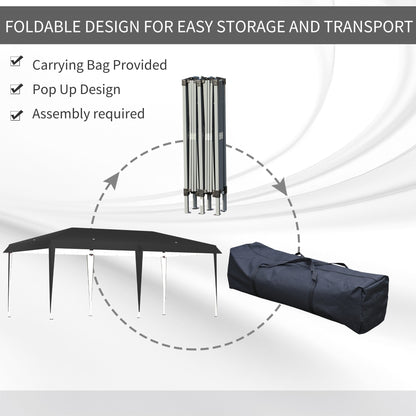 Caravane Pop-up Outsunny robuste avec cadre solide, toit pare-UV, sac de transport pour patio, jardin, plage, arrière-cour