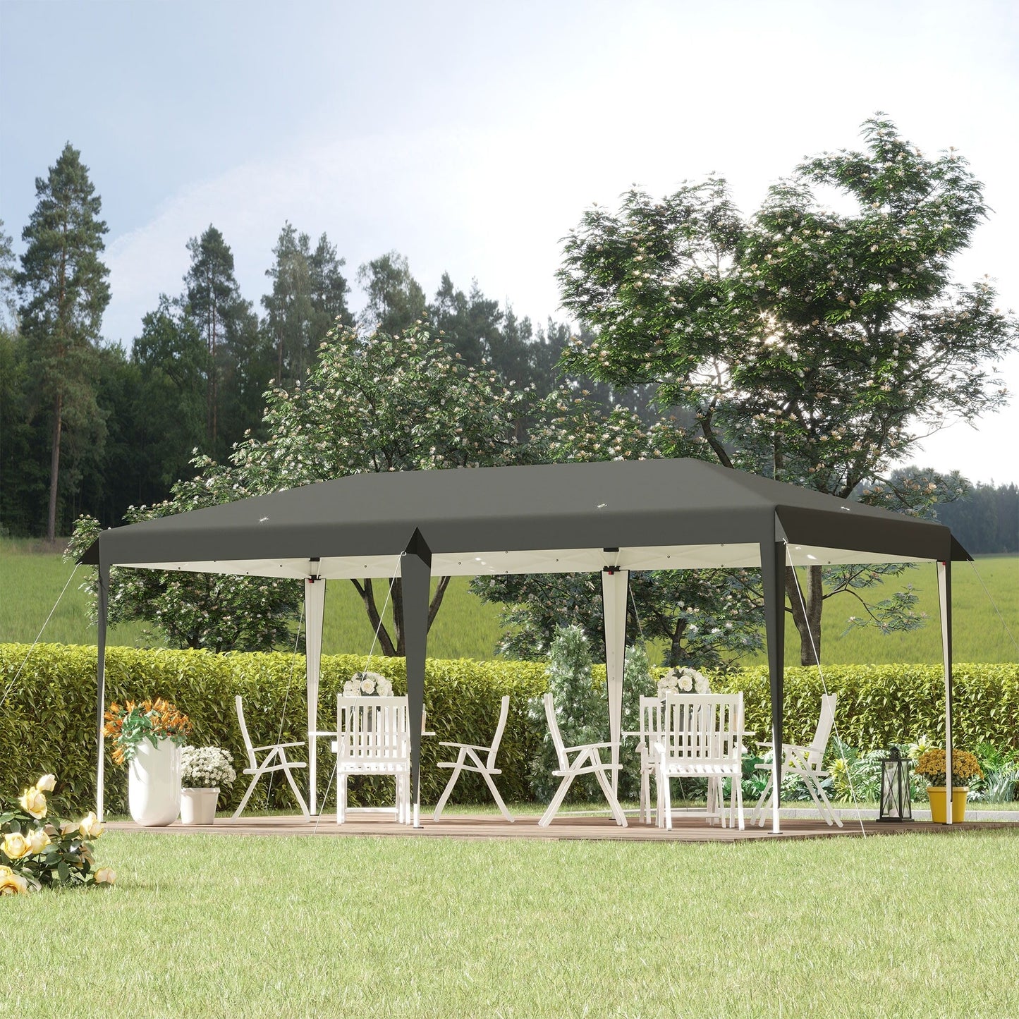 Caravane Pop-up Outsunny robuste avec cadre solide, toit pare-UV, sac de transport pour patio, jardin, plage, arrière-cour