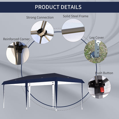 Caravane Pop-up Outsunny robuste avec cadre solide, toit pare-UV, sac de transport pour patio, jardin, plage, arrière-cour