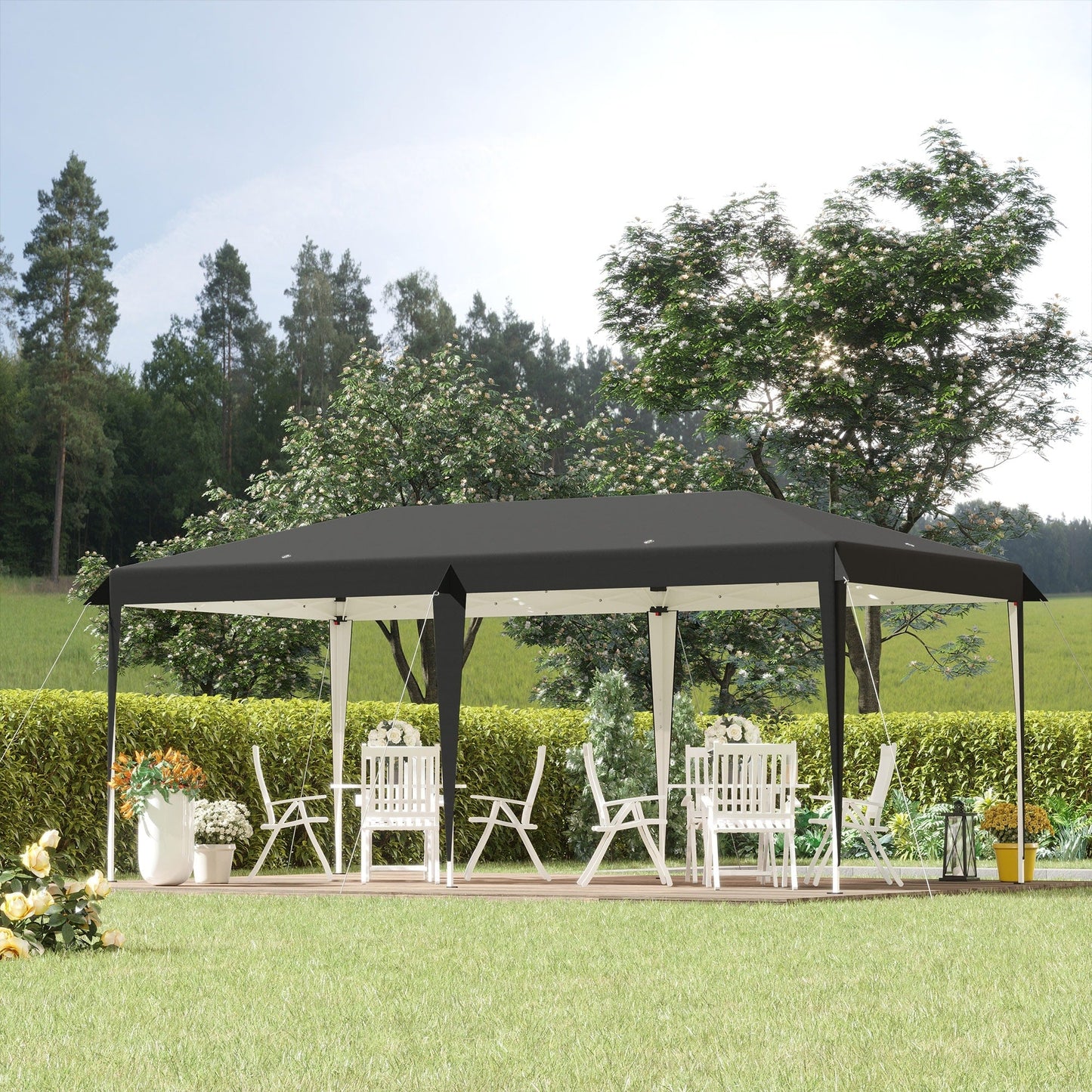 Caravane Pop-up Outsunny robuste avec cadre solide, toit pare-UV, sac de transport pour patio, jardin, plage, arrière-cour