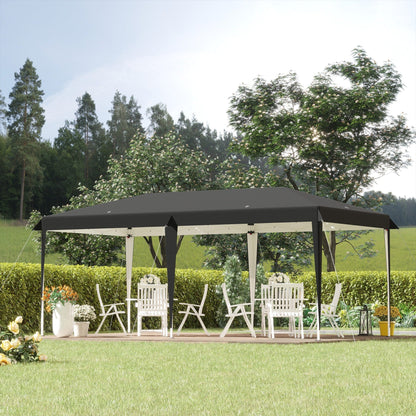Caravane Pop-up Outsunny robuste avec cadre solide, toit pare-UV, sac de transport pour patio, jardin, plage, arrière-cour