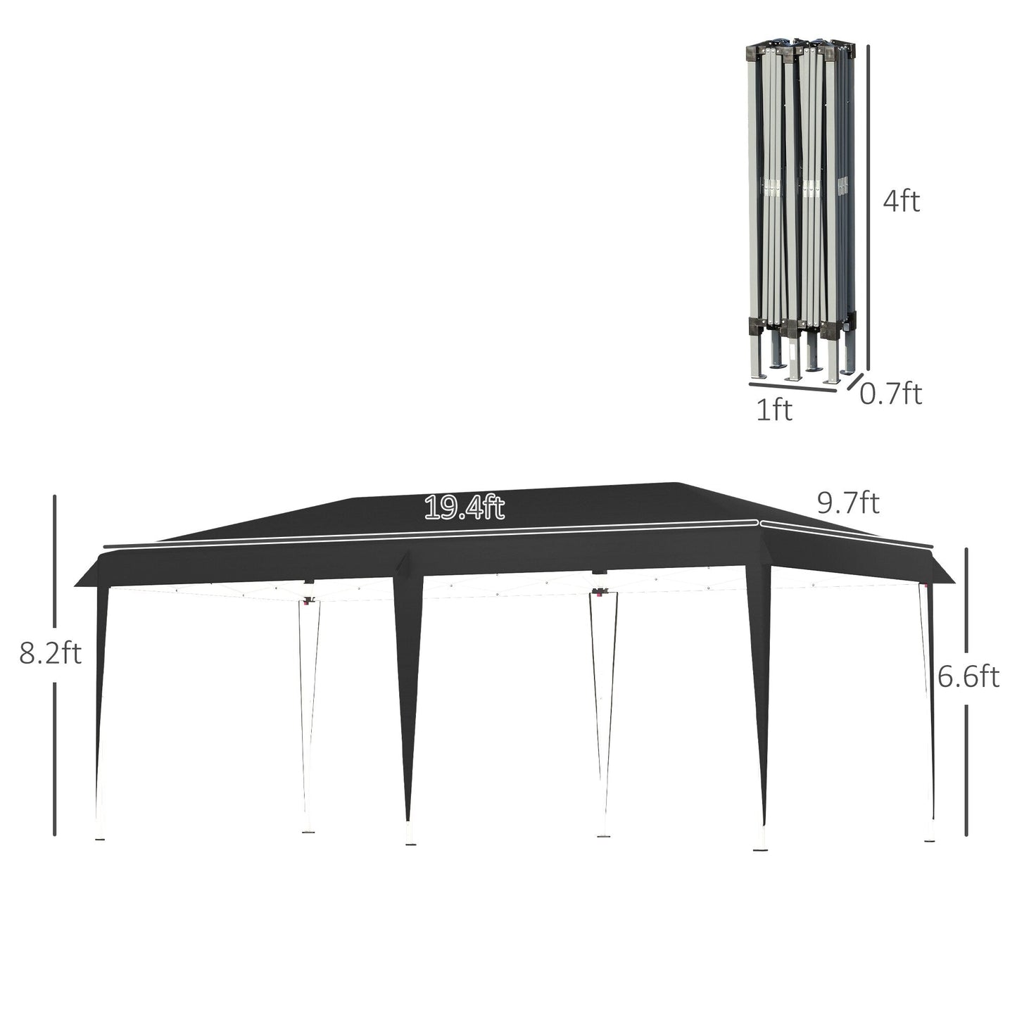 Caravane Pop-up Outsunny robuste avec cadre solide, toit pare-UV, sac de transport pour patio, jardin, plage, arrière-cour