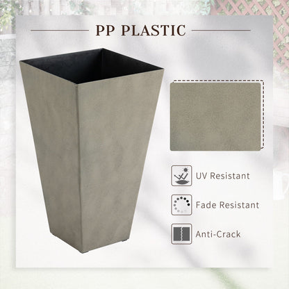 Outsunny Lot de 3 grands pots de fleurs en plastique de 71 cm, jardinières de jardin en plastique pour l'intérieur et l'extérieur, pour entrée, patio, cour