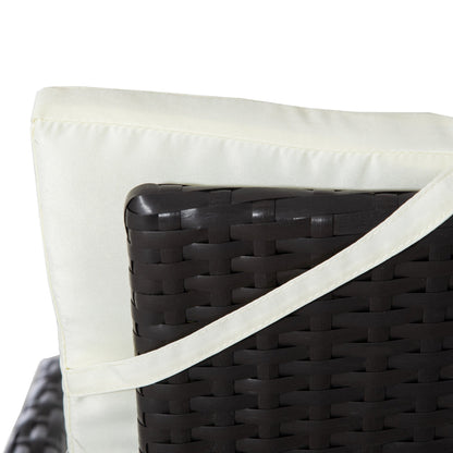 Outsunny Ensemble de canapé en rotin PE pour patio, 3 pièces, chaises inclinables d'extérieur, table basse en plastique imitation bois