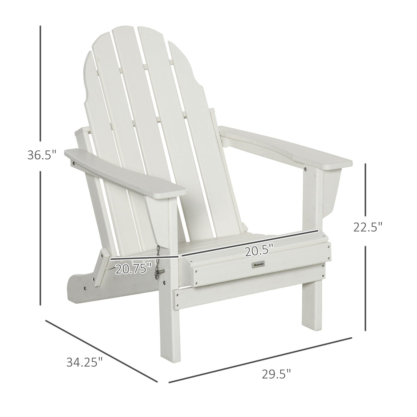 Chaise de plage pliante Outsunny Adirondack, chaise longue en plastique HDPE pour extérieur, résistante aux intempéries, pour patio, terrasse et mobilier de jardin.