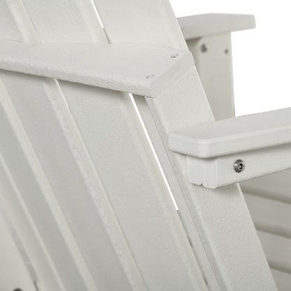 Chaise de plage pliante Outsunny Adirondack, chaise longue en plastique HDPE pour extérieur, résistante aux intempéries, pour patio, terrasse et mobilier de jardin.