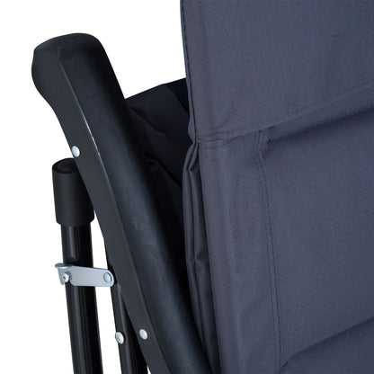 Outsunny Ensemble de chaise basculante pliante avec siège et dossier rembourrés, coussin
