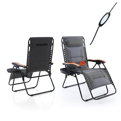 Fauteuil XL surdimensionné à dossier inclinable, avec accoudoirs larges, zéro gravité, rembourré et porte-gobelets - N/A