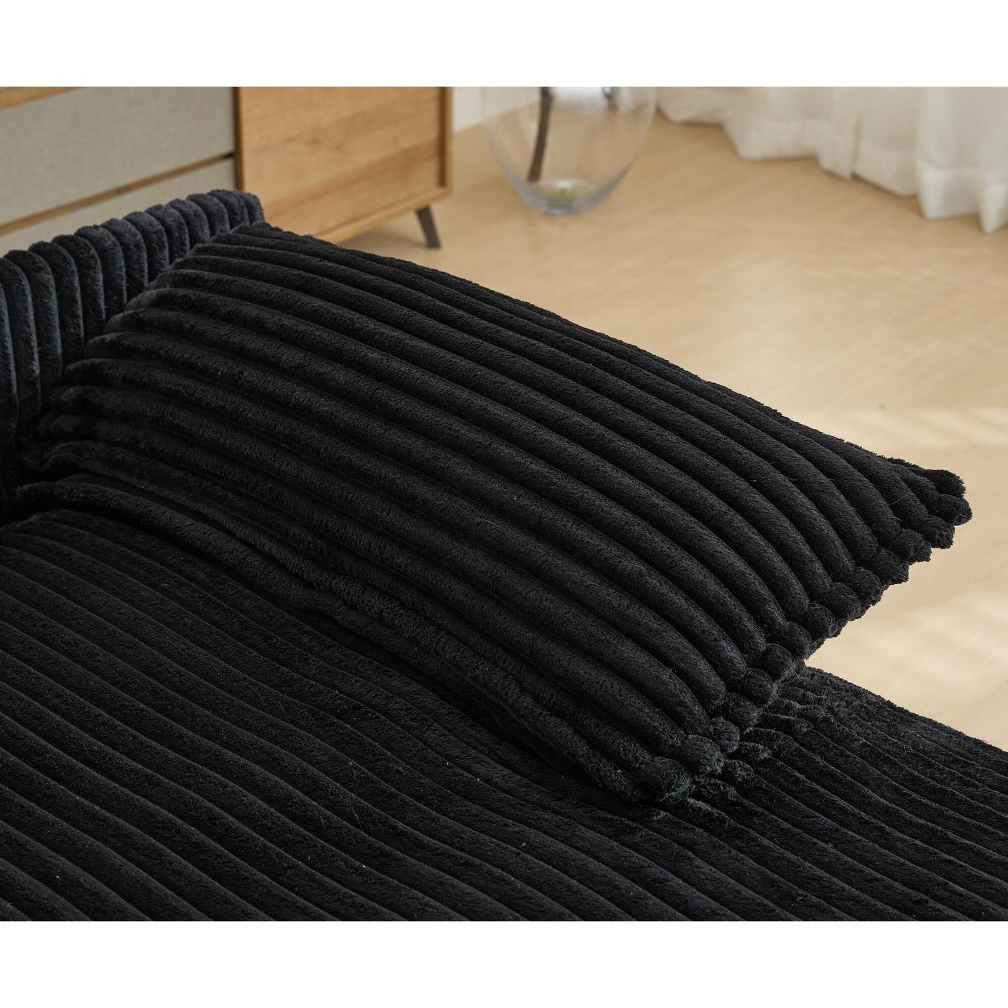 Canapé-lit gigogne en velours côtelé moelleux, taille extra-large, inclinable.