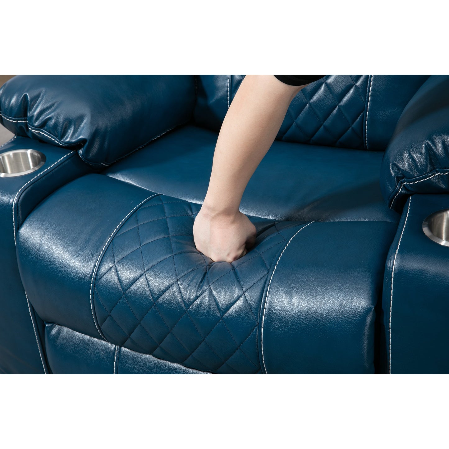 Fauteuil inclinable surélevé en cuir PU avec massage, chauffage lombaire, porte-gobelets, dossier inclinable à 180°