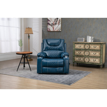 Fauteuil inclinable surélevé en cuir PU avec massage, chauffage lombaire, porte-gobelets, dossier inclinable à 180°