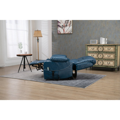 Fauteuil inclinable surélevé en cuir PU avec massage, chauffage lombaire, porte-gobelets, dossier inclinable à 180°