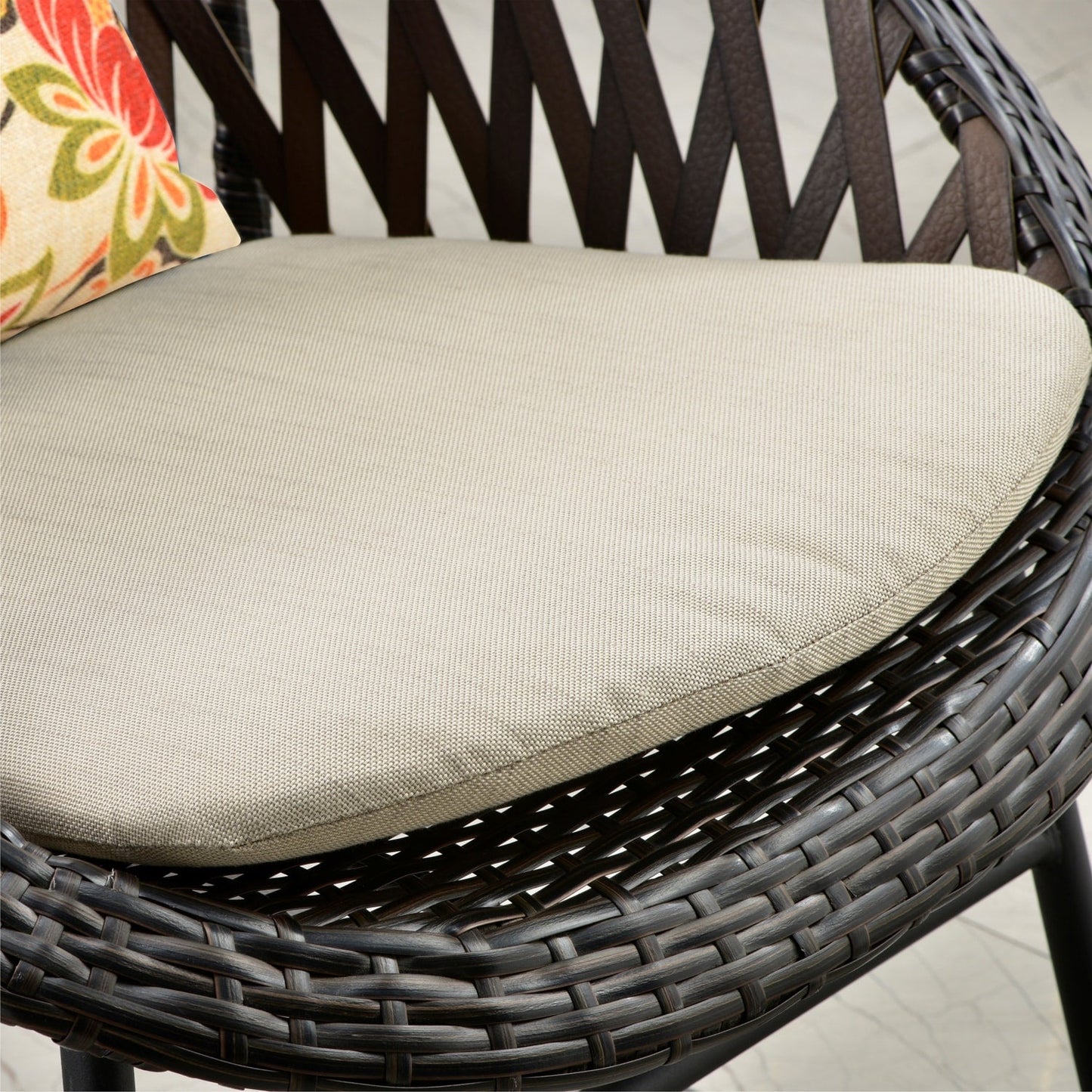 OVIOS Ensemble Bistro 3 pièces pour Patio avec Fauteuils Berçaux et Table Basse en Verre