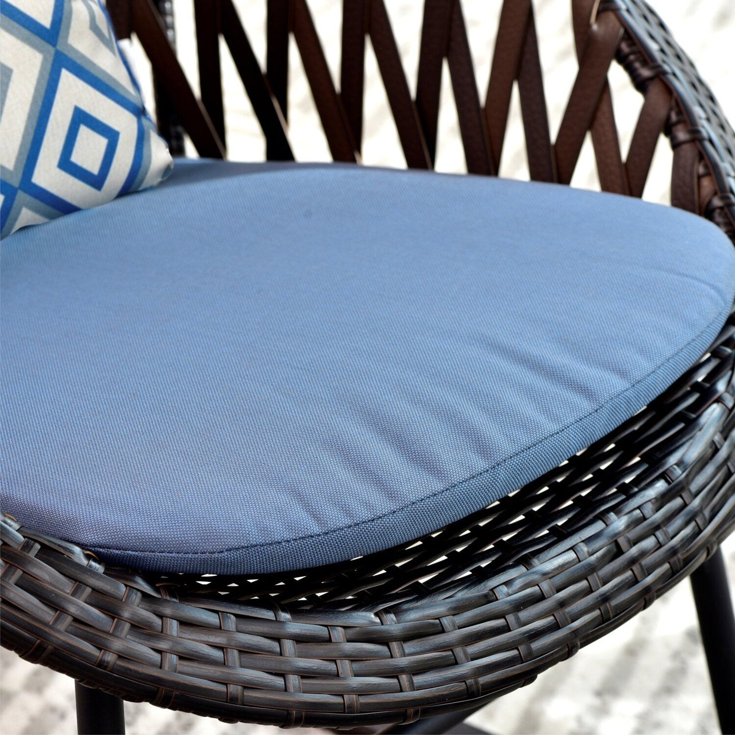 OVIOS Ensemble Bistro 3 pièces pour Patio avec Fauteuils Berçaux et Table Basse en Verre