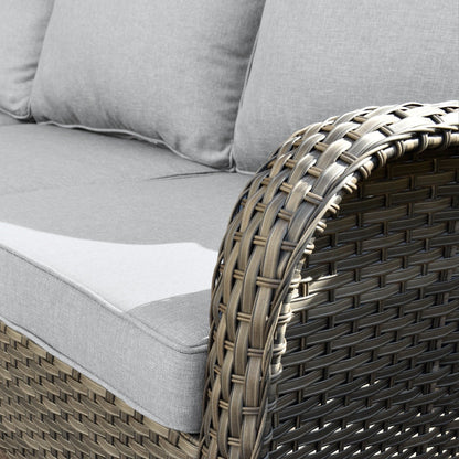 Ensemble de conversation OVIOS pour patio, 5 pièces, en osier, dossier haut.