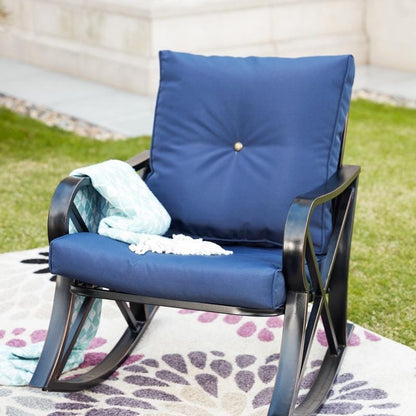 Ensemble de conversation PATIO FESTIVAL 3 pièces pour extérieur, avec coussins, comprenant 2 chaises inclinables et une table basse.