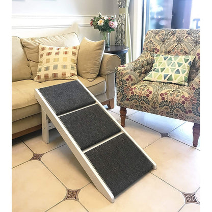 PAWLAND Échelle pliable 2-en-1 pour animaux de compagnie, pour chiens, chats, lits surélevés, marches pour chiens, tabouret d'escalade facile pour animaux de compagnie