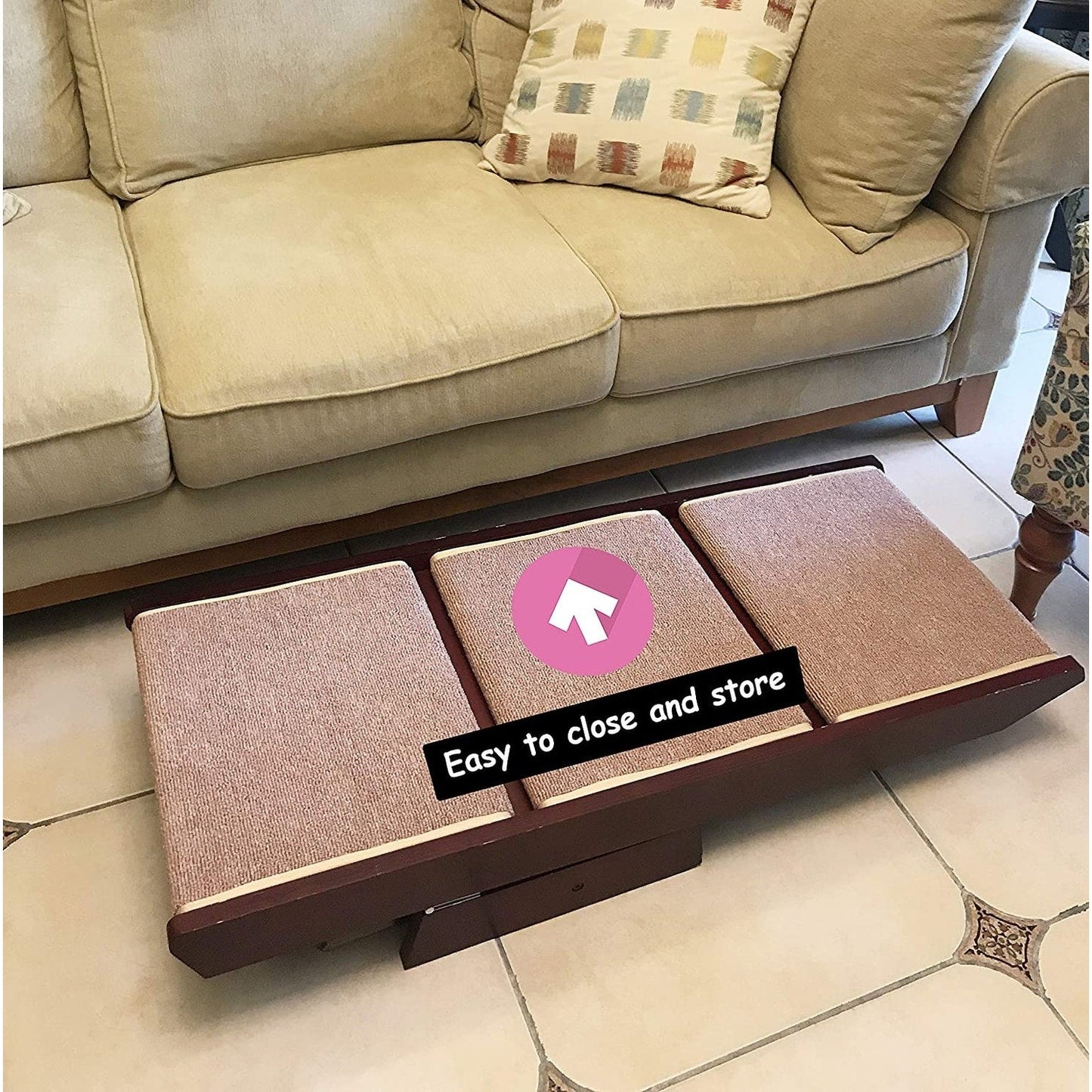 PAWLAND Échelle pliable 2-en-1 pour animaux de compagnie, pour chiens, chats, lits surélevés, marches pour chiens, tabouret d'escalade facile pour animaux de compagnie