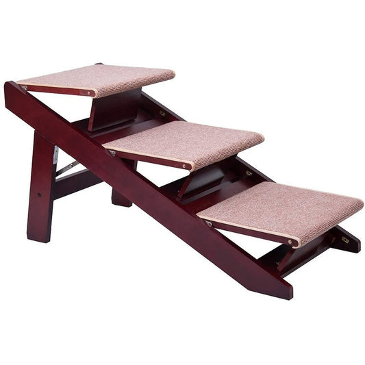 PAWLAND Échelle pliable 2-en-1 pour animaux de compagnie, pour chiens, chats, lits surélevés, marches pour chiens, tabouret d'escalade facile pour animaux de compagnie