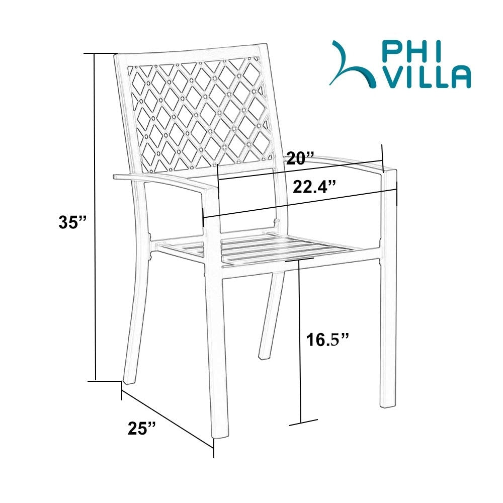 Ensemble de repas de patio MAISON ARTS 6 pièces avec parasol inclinable automatique à 3 niveaux de 10 pieds : 4 chaises de jardin en métal, 1 table de salle à manger carrée en métal