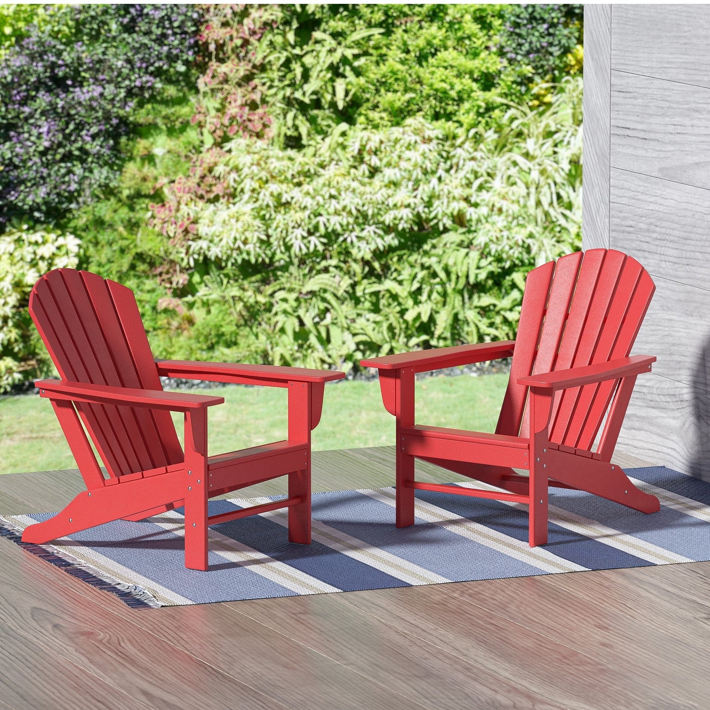 Polytrends Altura Chaise de jardin Adirondack en polyrésine, résistante aux intempéries et écologique (lot de 2)