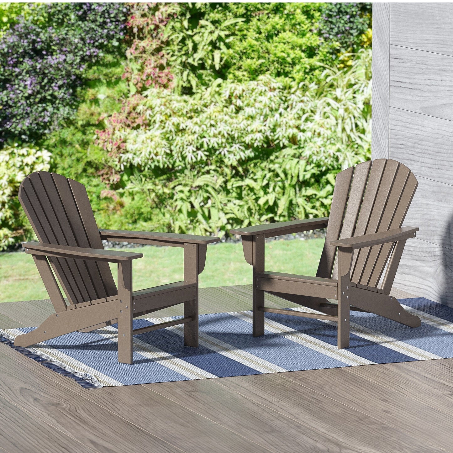 Polytrends Altura Chaise de jardin Adirondack en polyrésine, résistante aux intempéries et écologique (lot de 2)