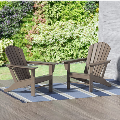 Polytrends Altura Chaise de jardin Adirondack en polyrésine, résistante aux intempéries et écologique (lot de 2)