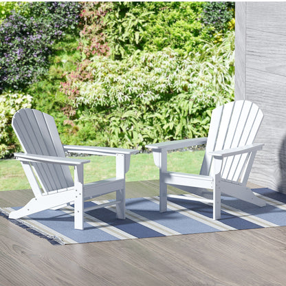 Polytrends Altura Chaise de jardin Adirondack en polyrésine, résistante aux intempéries et écologique (lot de 2)