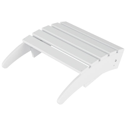 Chaise de jardin pliante Adirondack Polytrends Laguna en HDPE, résistante aux intempéries, avec pouf (ensemble 2 pièces)