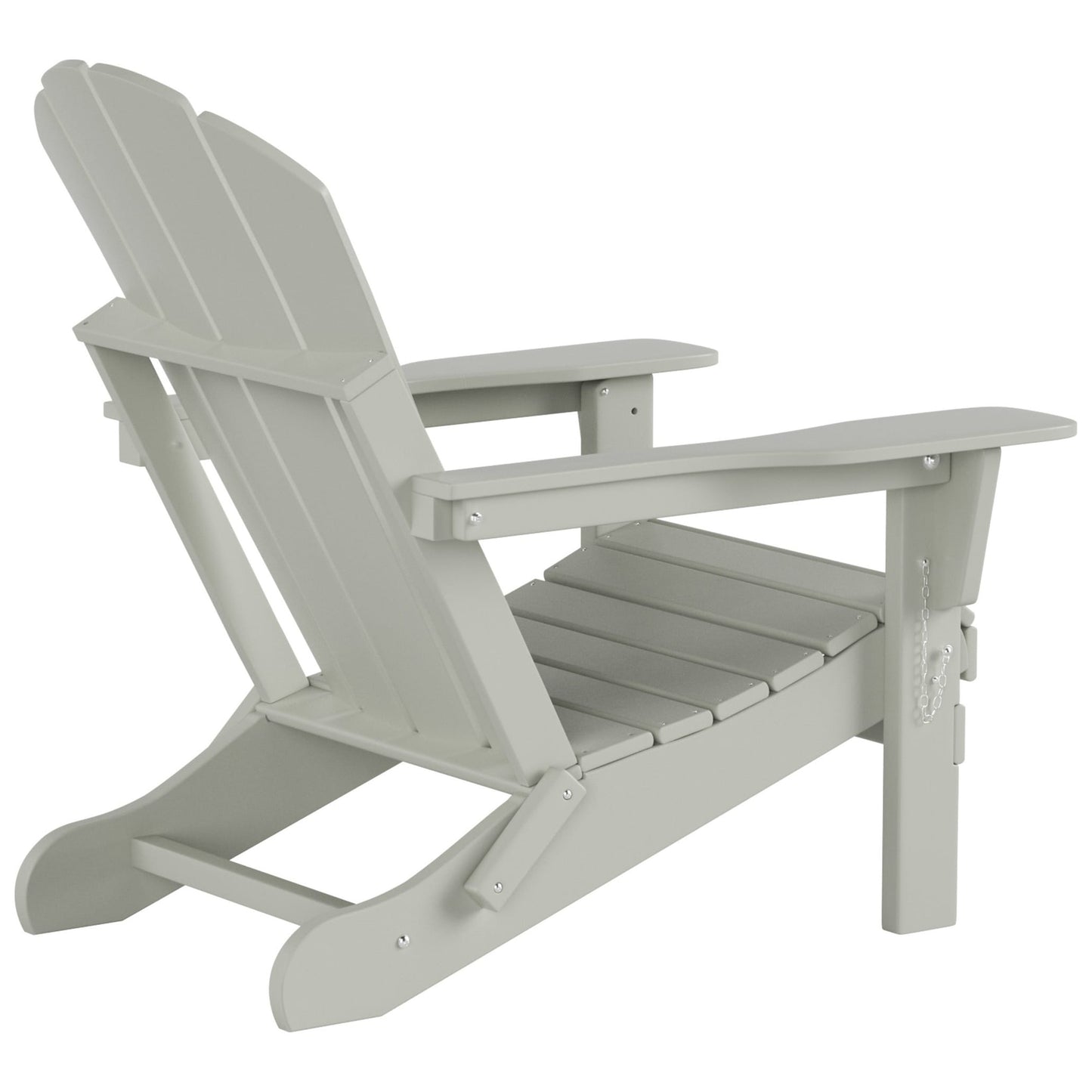 Chaise de jardin pliante Adirondack Polytrends Laguna en HDPE, résistante aux intempéries, avec pouf (ensemble 2 pièces)