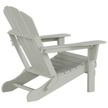 Chaise de jardin pliante Adirondack Polytrends Laguna en HDPE, résistante aux intempéries, avec pouf (ensemble 2 pièces)