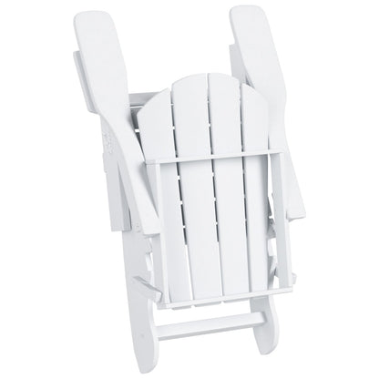 Chaise de jardin pliante Adirondack Polytrends Laguna en HDPE, résistante aux intempéries, avec pouf (ensemble 2 pièces)