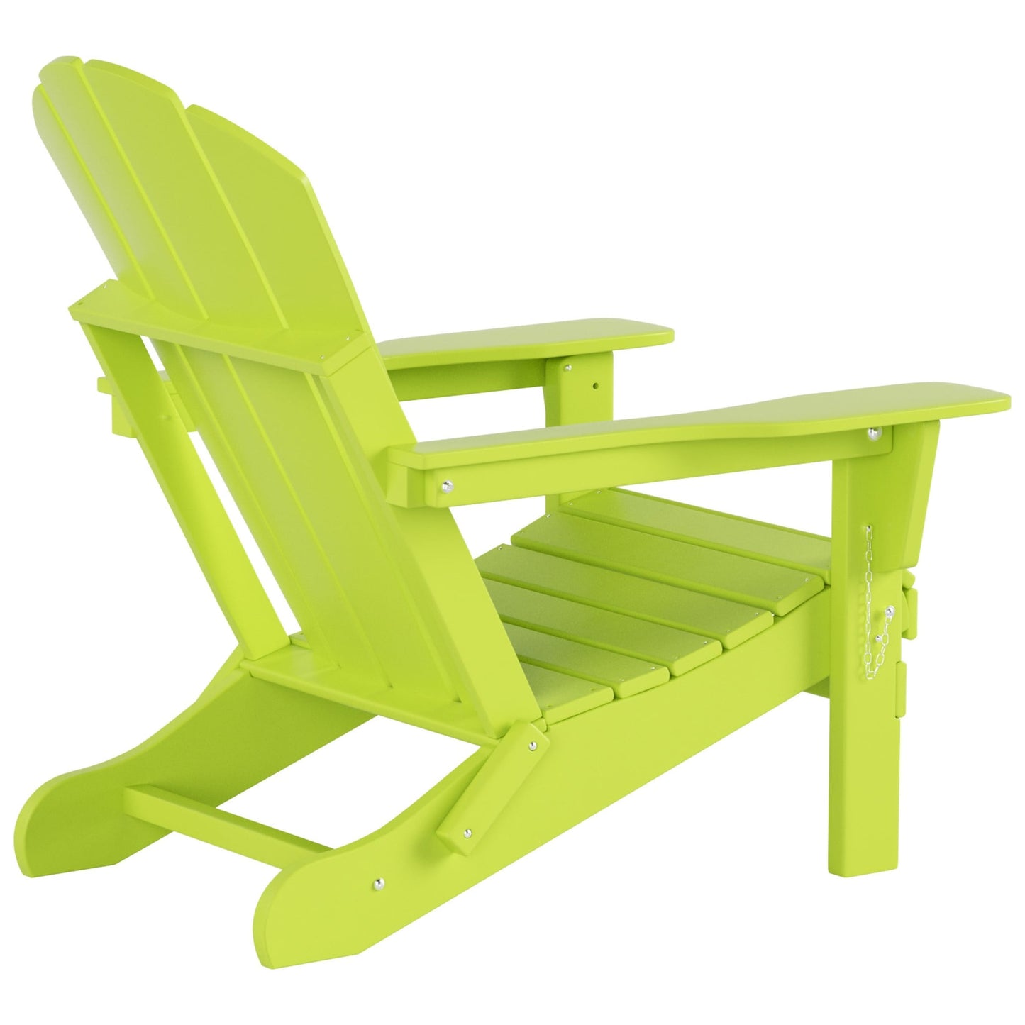 Chaise de jardin pliante Adirondack Polytrends Laguna en HDPE, résistante aux intempéries, avec pouf (ensemble 2 pièces)