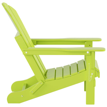 Chaise de jardin pliante Adirondack Polytrends Laguna en HDPE, résistante aux intempéries, avec pouf (ensemble 2 pièces)