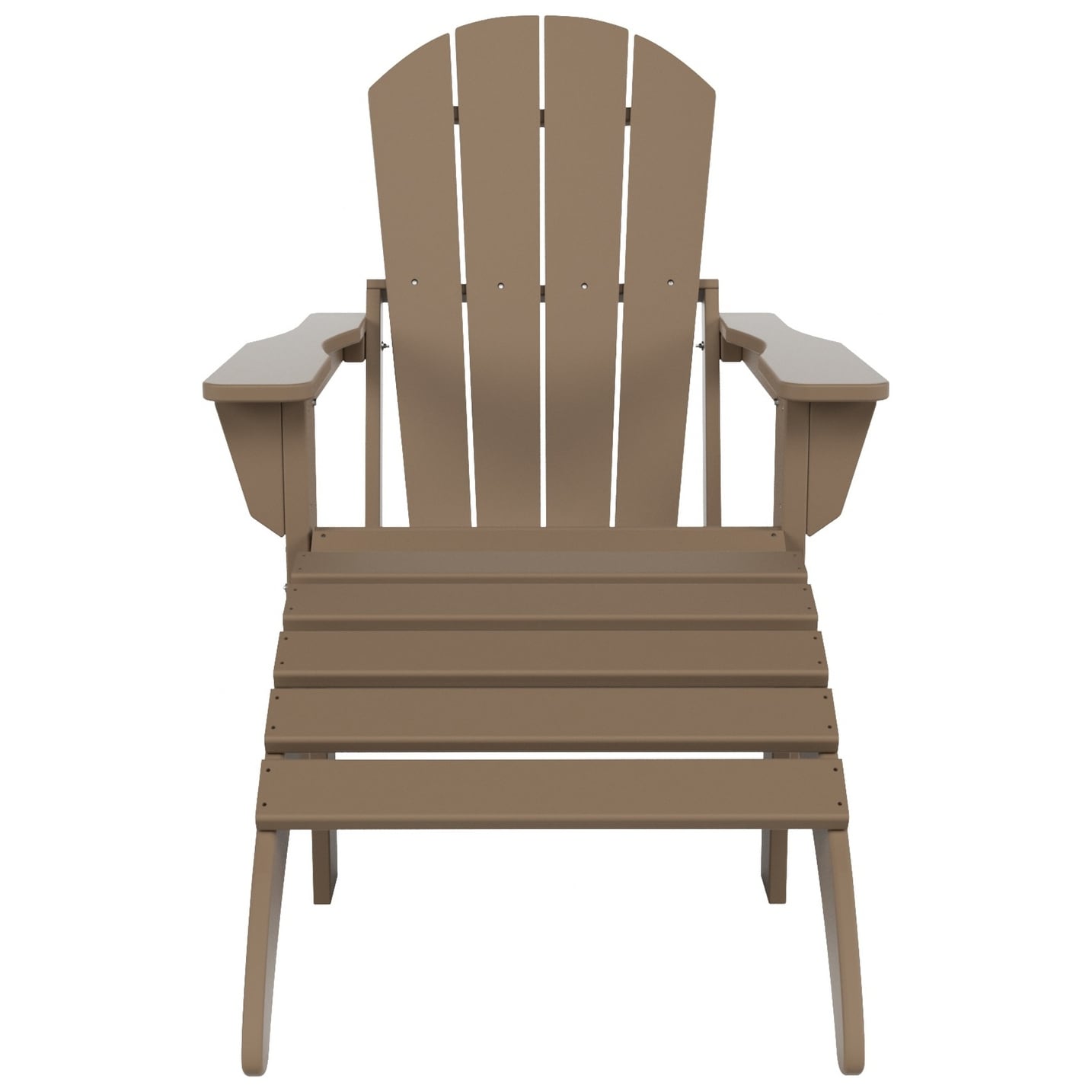 Chaise de jardin pliante Adirondack Polytrends Laguna en HDPE, résistante aux intempéries, avec pouf (ensemble 2 pièces)